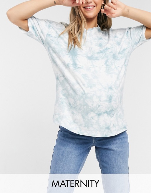 Missguided Maternity co-ord t-shirt in tie dye