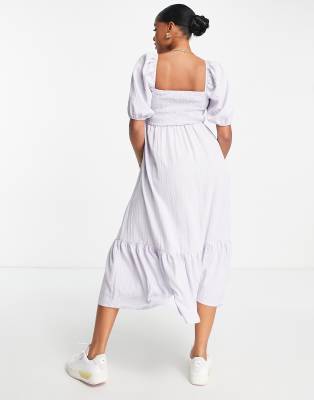 missguided midaxi dress with shirred back