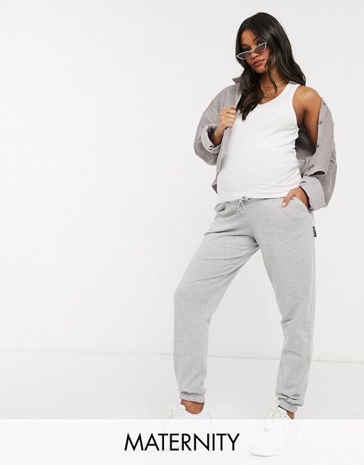 Missguided Maternity joggers in grey