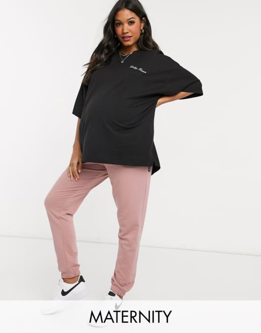 Missguided Maternity joggers in pink ASOS