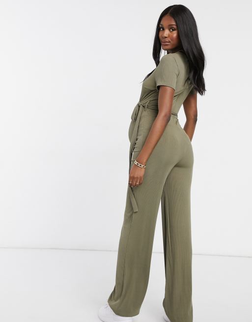 Missguided sales khaki jumpsuit