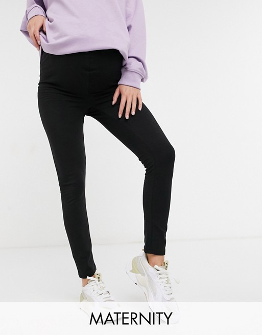 Missguided Maternity legging with waistband in black