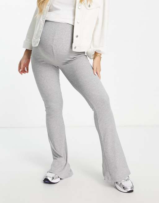 Missguided Maternity ribbed pants in gray ASOS