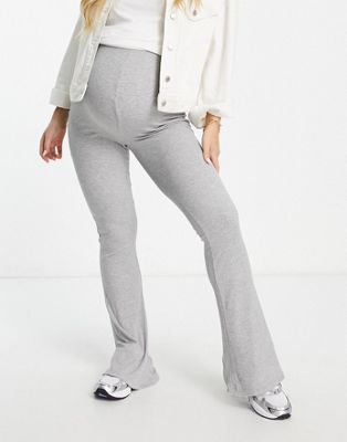 Missguided Maternity ribbed trousers in grey