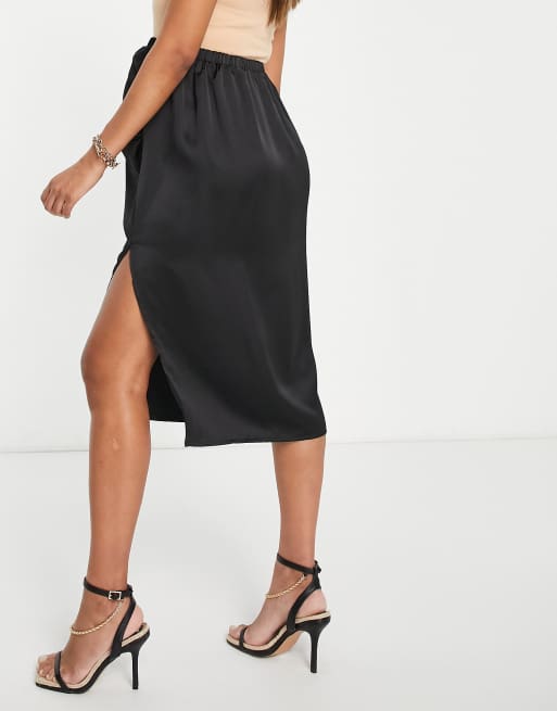 Black midi shop skirt missguided