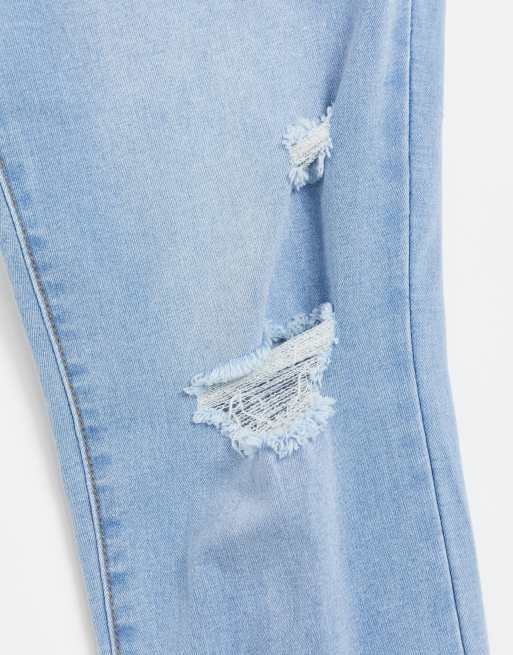 Missguided Maternity - Sinner - Jeans med taljekant over maven og flænger i mellemvasket blå, 3 af 4