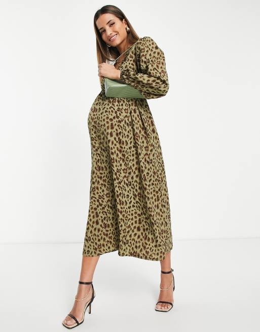 Asos leopard maternity dress hotsell