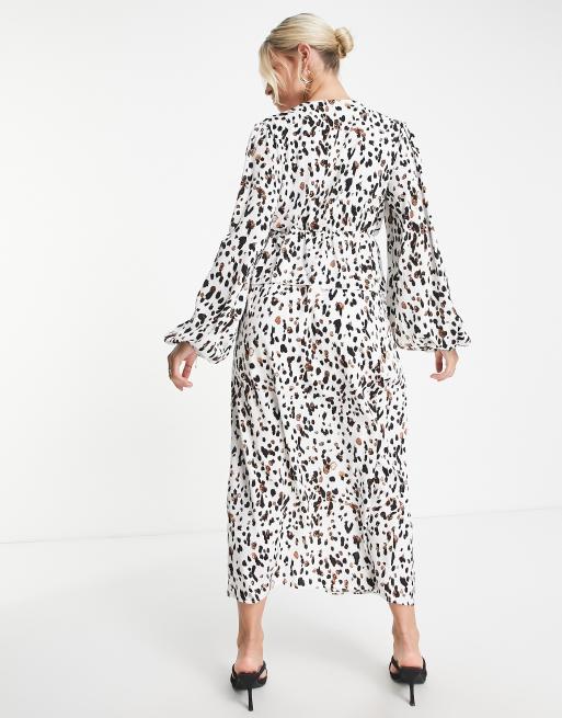 Missguided Maternity smock midaxi dress with long sleeve in pink floral, 2 of 4