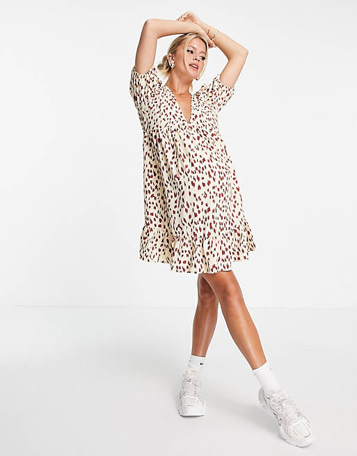  Missguided Maternity smock mini dress in leopard print 