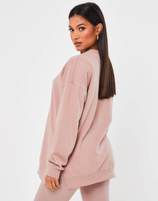 Missguided Maternity sweatshirt with mama slogan in rose