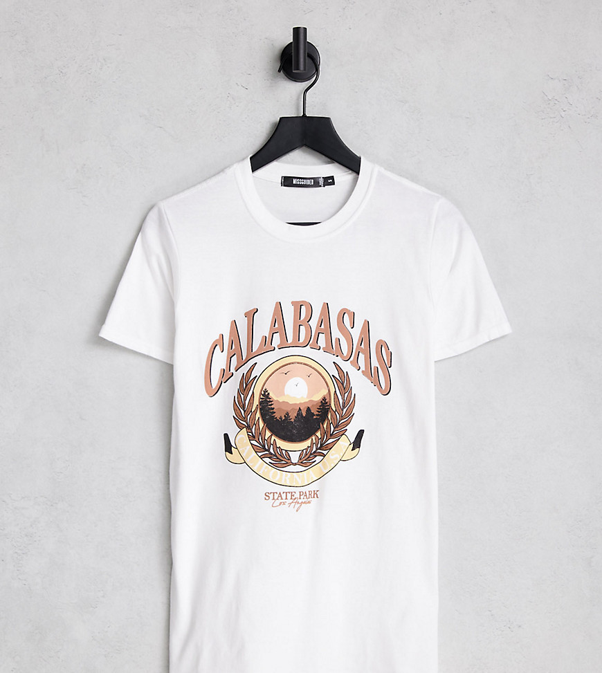 Missguided Maternity t-shirt with Calabasas graphic in white