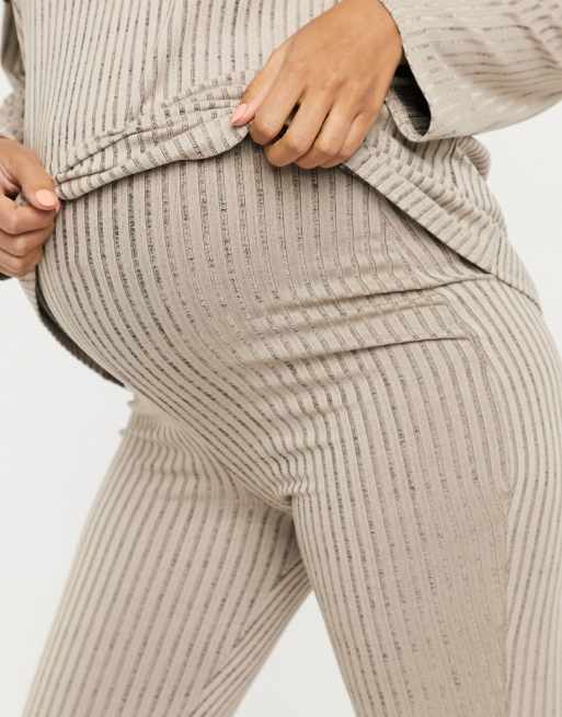 Missguided Maternity two piece flare pants in beige