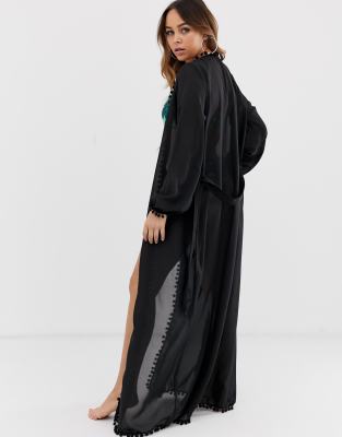 black maxi kimono