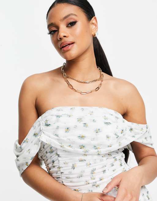 Missguided mesh deals floral dress