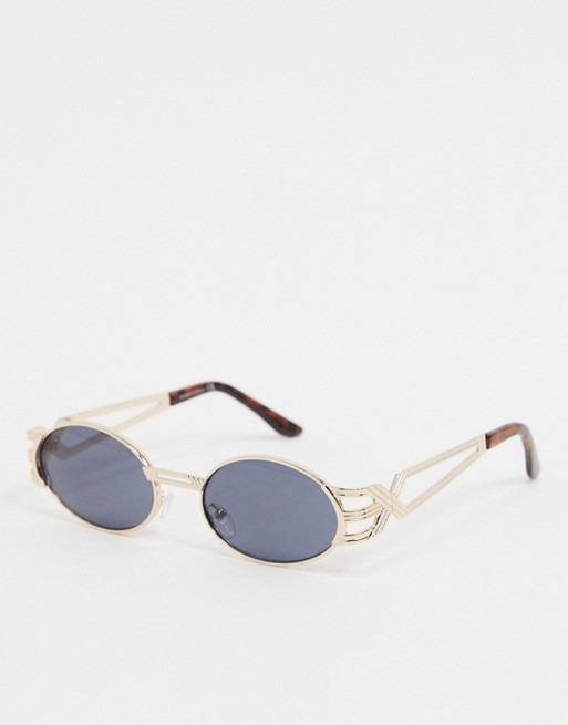 Missguided metal 90's retro sunglasses in gold