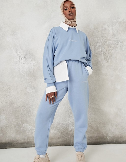 Missguided MIB co-ord oversized joggers in blue