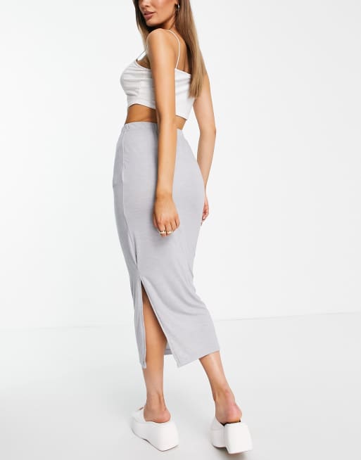 Heather gray jersey skirt hotsell