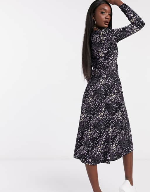 Missguided - Midi-jurk met knopen en fijne bloemenprint, 2 van 4