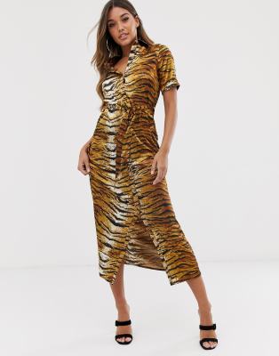 tiger print topshop dress