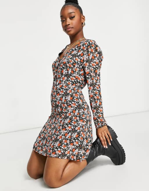 Missguided floral sales tea dress