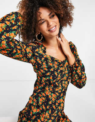 missguided milkmaid mini dress in black ditsy floral midi print Rental Length:8 Days It zips to the NA-10.27.25AM David Koma Sequined Asymmetric