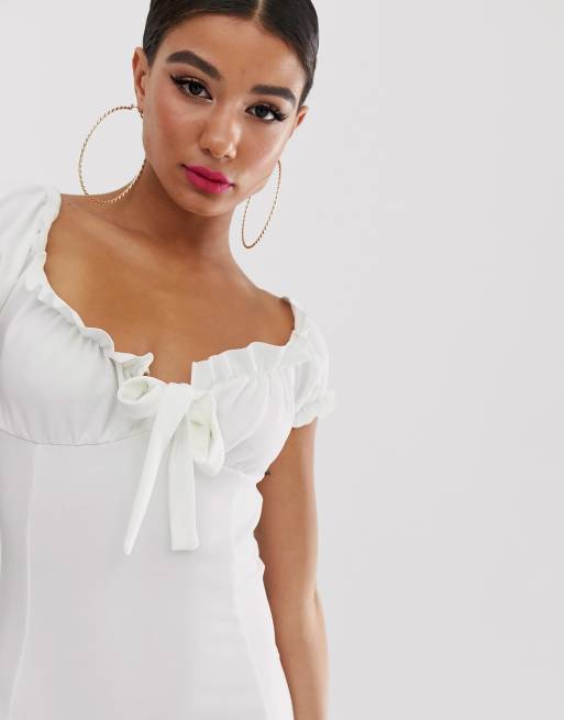 Missguided white hotsell milkmaid dress