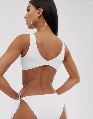 asos white bikini top