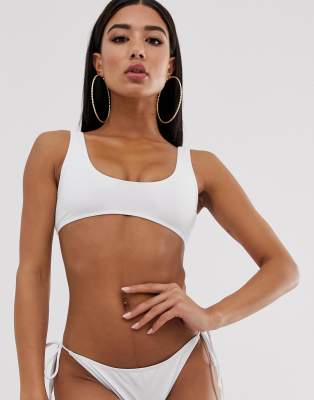 asos white bikini top
