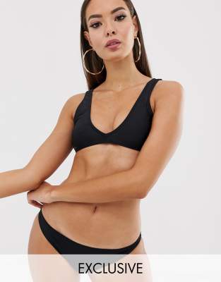 asos black bikini top