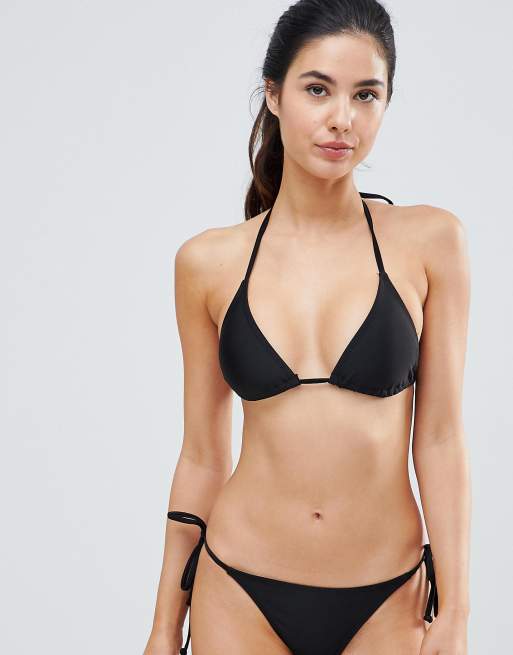 Missguided mix and match triangle bikini top in black