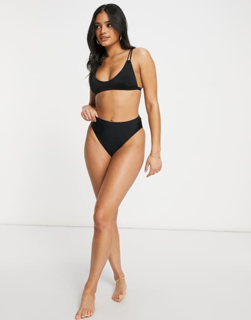 Missguided – Mix & Match – Bikiniunterteil in Schwarz mit hohem Bund, 4 von 4