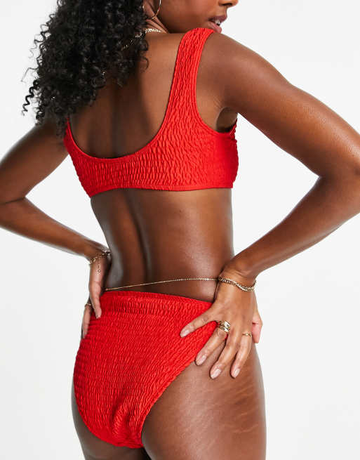 Red Mix Match High Leg Bikini Bottoms