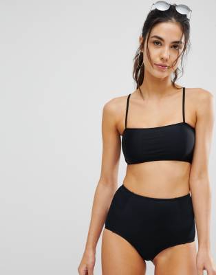 black square neck bikini top