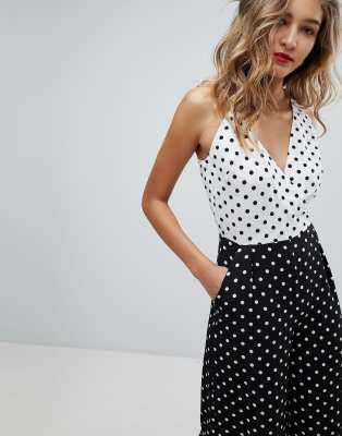 missguided polka dot playsuit
