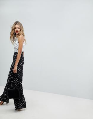 missguided polka dot jumpsuit