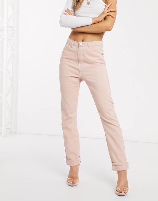 Missguided pink deals mom jeans