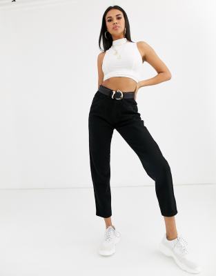 asos mom jeans black