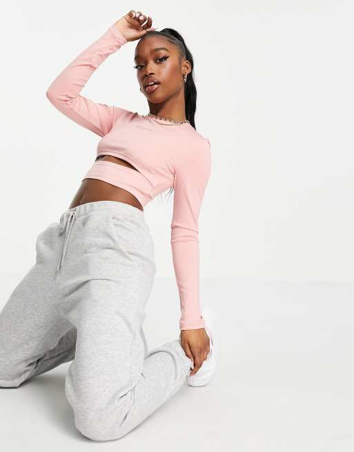 Missguided - MSGD - Lag-på-lag-top med udskæring i lyserød - Del af sæt, 4 af 4