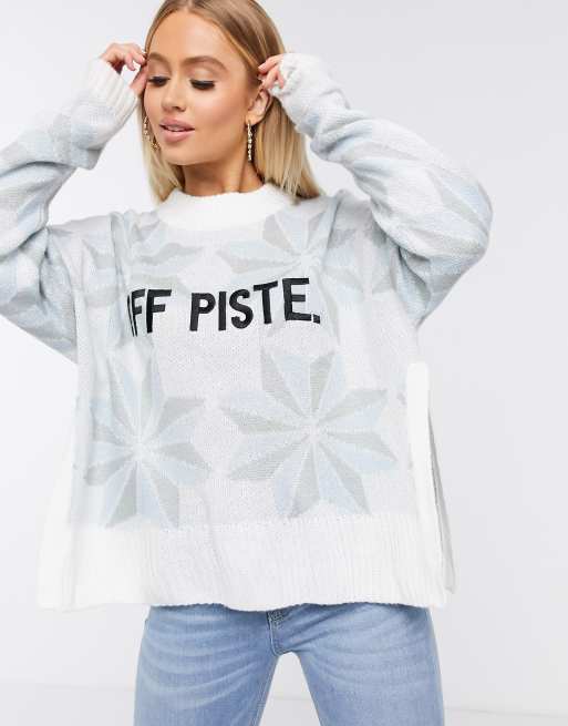 Missguided off piste sweater in blue