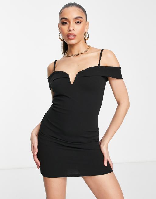 Black bodycon outlet dress off shoulder