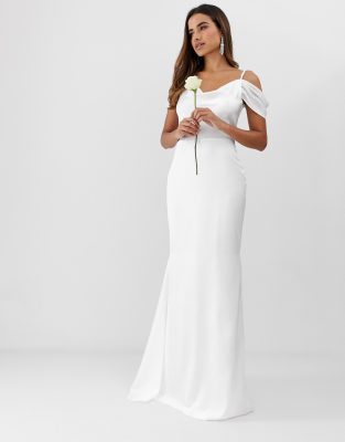 long white fishtail dress