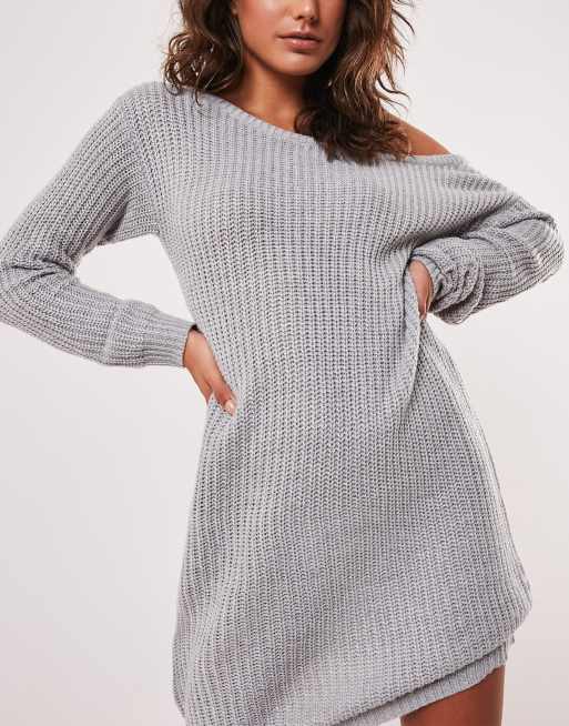 Missguided grey jumper clearance dress