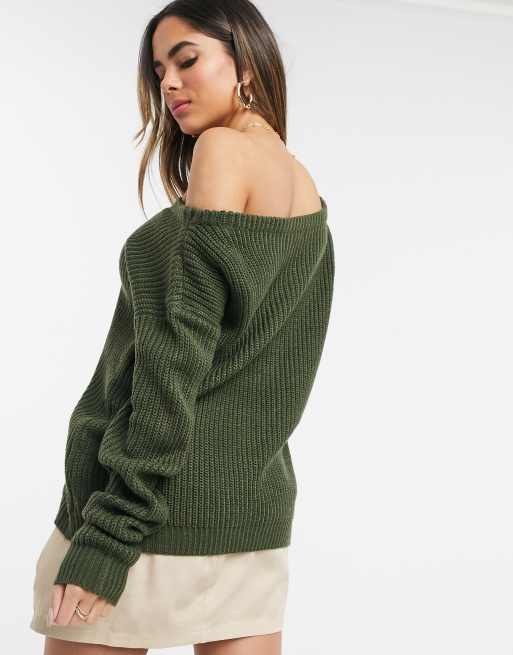 Missguided off hotsell the shoulder sweater