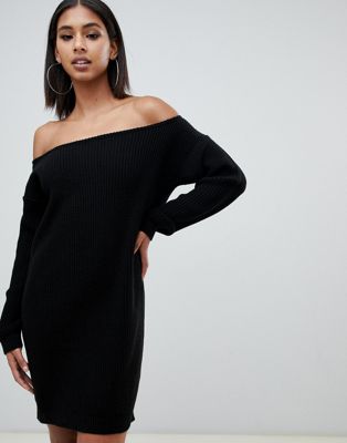 long off the shoulder sweater dress
