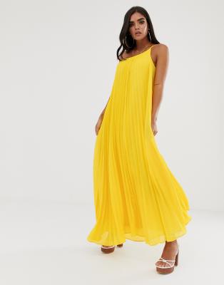 pleated long dress