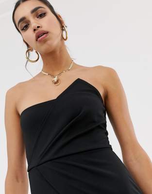 missguided bandeau origami midi dress