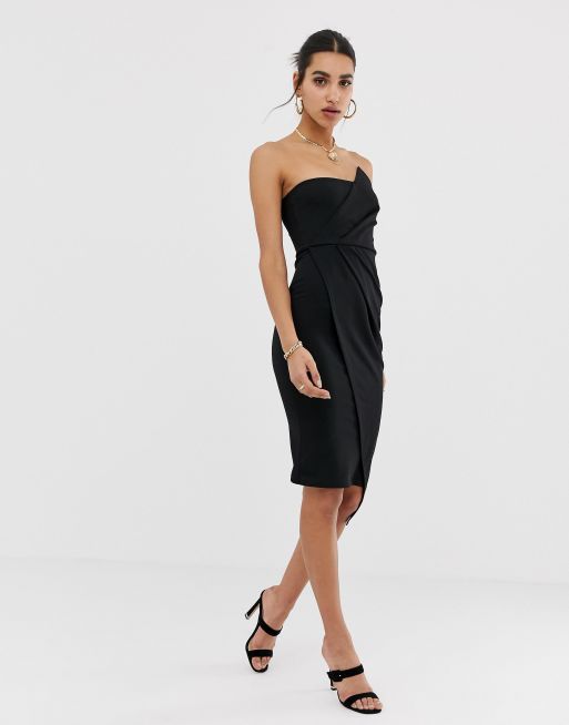 Missguided bandeau sale origami midi dress