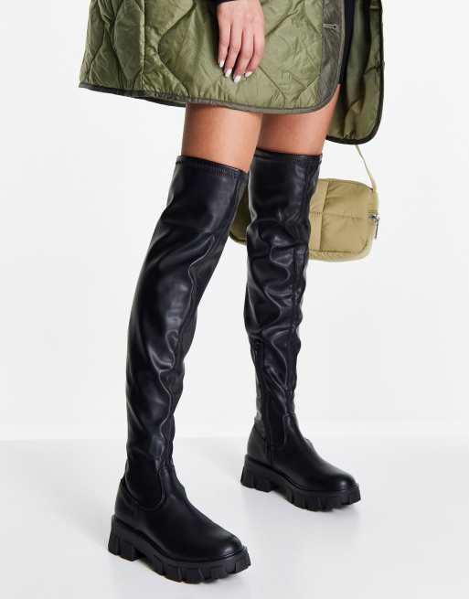 Chunky sole over sale the knee boots