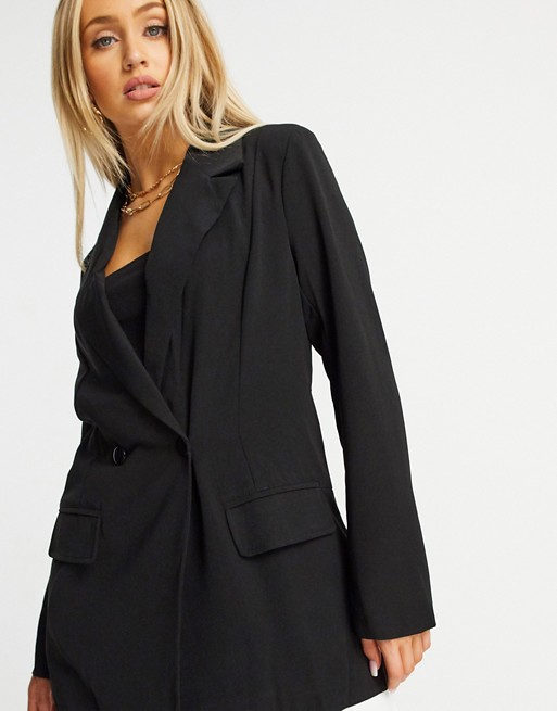 Missguided oversized blazer in black