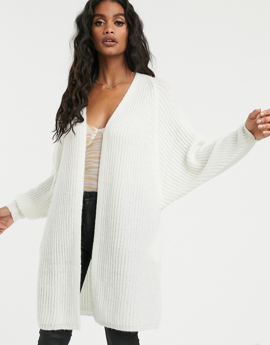 Missguided oversized cardigan with batwing sleeves in white